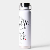 Toekomstige Mrs Text Design Red Heart Waterfles (Achterkant)