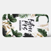 Toekomstige Mrs. tropisch blad en typografie Case-Mate iPhone Case (Achterkant (horizontaal))