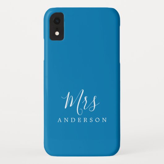 Toekomstige Mrs Vibrant Blue Chic Script Bride Case-Mate iPhone Case (Achterkant)