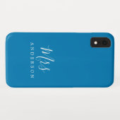 Toekomstige Mrs Vibrant Blue Chic Script Bride Case-Mate iPhone Case (Achterkant (horizontaal))