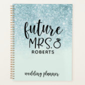 Toekomstige Mrs Wedding Blue Glitter Planner (Voorkant)
