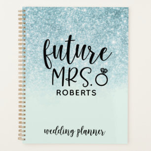 Toekomstige Mrs Wedding Blue Glitter Planner