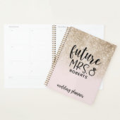 Toekomstige Mrs Wedding Blush Roze en Goud Glitter Planner (Display)