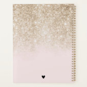 Toekomstige Mrs Wedding Blush Roze en Goud Glitter Planner (Achterkant)
