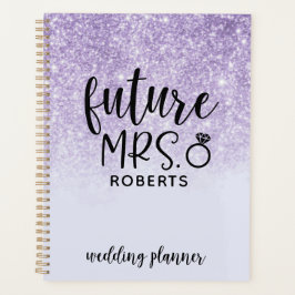 Toekomstige Mrs Wedding Paarse Glitter Planner