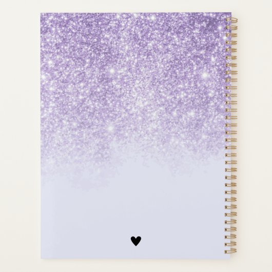 Toekomstige Mrs Wedding Paarse Glitter Planner (Achterkant)