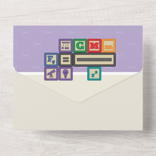 Toekomstige natuurkundige blokken All-in-One uitno All In One Uitnodiging (Achterkant)