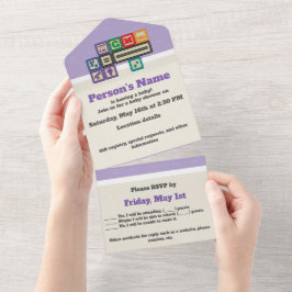 Toekomstige natuurkundige blokken All-in-One uitno All In One Uitnodiging