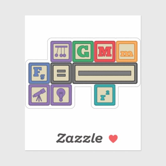 Toekomstige Natuurkundige Blokken Contour Sticker (Vel)