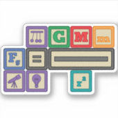 Toekomstige Natuurkundige Blokken Contour Sticker (Voorkant)