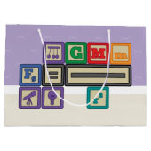 Toekomstige Natuurkundige Blokken Gift Bag Groot Cadeauzakje (Achterkant)