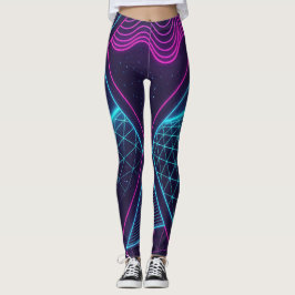 Toekomstige Neon Golven Naadloos Patroon voor  Leggings