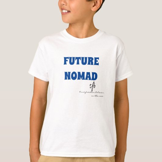Toekomstige nomad Deep Blue Text Boys T-shirt (Voorkant)