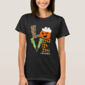 Toekomstige Nurse Leopard Pumpkin Halloween Love N T-shirt (Voorkant)