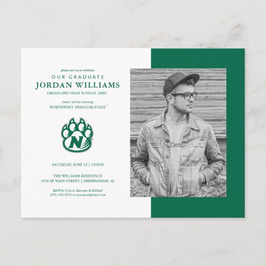 Toekomstige NW Missouri-staat Afstuderen Aankondigingskaart (Voorkant)