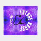 Toekomstige Paarse marmer van de verpleegster Stet Fleece Deken (Voorkant (Horizontaal))