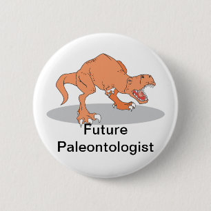 Toekomstige paleontoloog met T-Rex dinosaurus Ronde Button 5,7 Cm