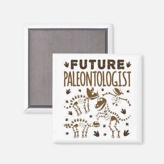 Toekomstige paleontoloog Paleontology Dinosaur Bot Magneet (Voorkant / Achterkant)
