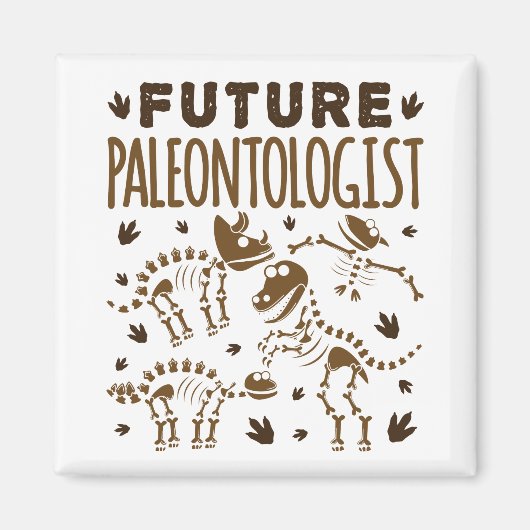 Toekomstige paleontoloog Paleontology Dinosaur Bot Magneet (Voorkant)
