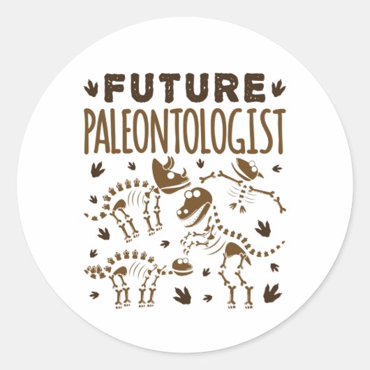 Toekomstige paleontoloog Paleontology Dinosaur Bot Ronde Sticker (Voorkant)