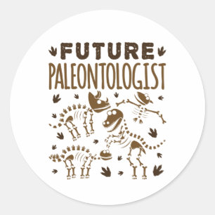 Toekomstige paleontoloog Paleontology Dinosaur Bot Ronde Sticker