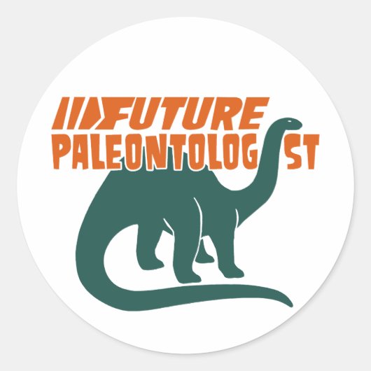 Toekomstige paleontoloog ronde sticker (Voorkant)