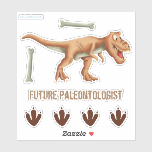 Toekomstige paleontoloog T-Rex Dinosaur Botten Tra Sticker (Vel)