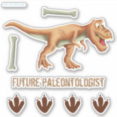 Toekomstige paleontoloog T-Rex Dinosaur Botten Tra Sticker (Voorkant)