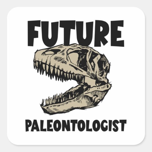 Toekomstige paleontoloog vierkante sticker (Voorkant)