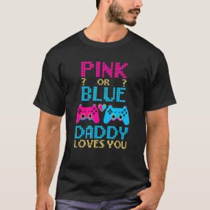 Toekomstige pap roze of blauwe pappie houdt van je t-shirt