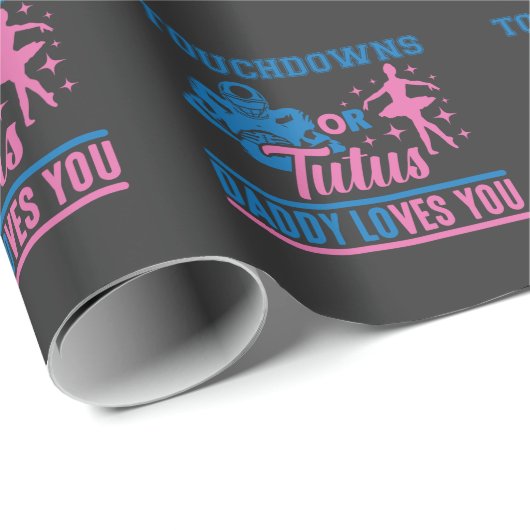 Toekomstige Pap Son Touchdowns dochter Tutus Baby Cadeaupapier (Rol Hoek)