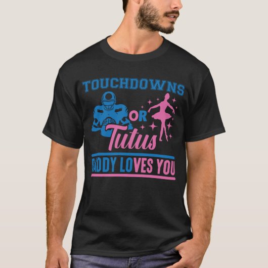 Toekomstige Pap Son Touchdowns dochter Tutus Baby T-shirt (Voorkant)