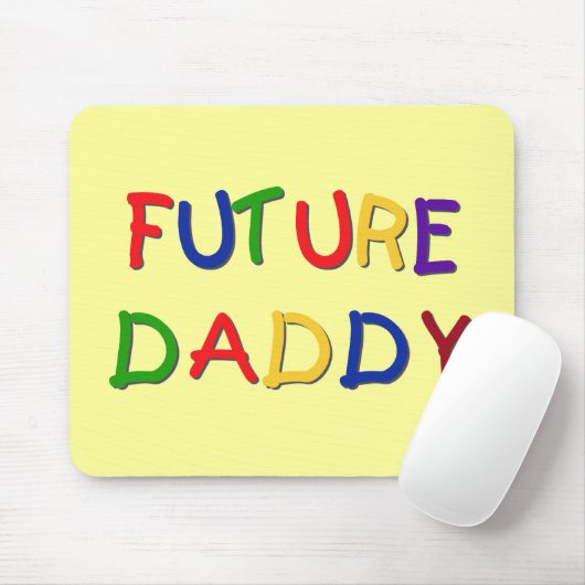 Toekomstige Papa Primaire Kleuren Tshirts en Gesch Muismat (Met muis)