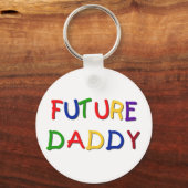 Toekomstige Papa Primaire Kleuren Tshirts en Gesch Sleutelhanger (Voorkant)