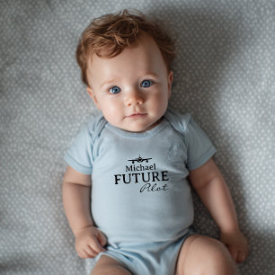 Toekomstige Piloot Baby Jongen Vliegtuig Blauw Per Romper