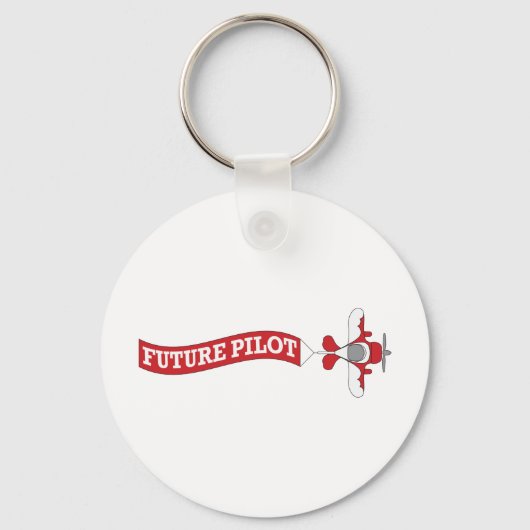 Toekomstige piloot - vliegtuig met banner sleutelhanger (Voorkant)