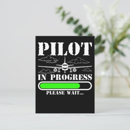 Toekomstige piloot voor het laden van het vliegtui briefkaart (Staand voorkant)