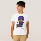 Toekomstige politicus/luidspreker met blauw haar t-shirt (Voorkant volledig)