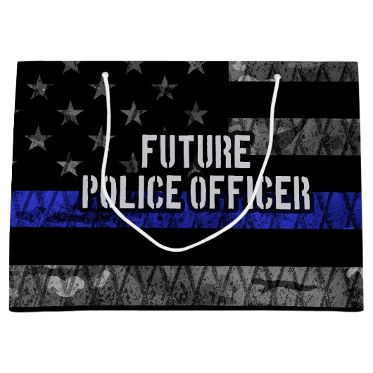 Toekomstige politieagent met blauwe lijn verergerd groot cadeauzakje (Voorkant)