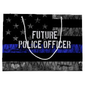 Toekomstige politieagent met blauwe lijn verergerd groot cadeauzakje (Achterkant)