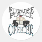 Toekomstige politieagent politieagent ronde sticker (Voorkant)