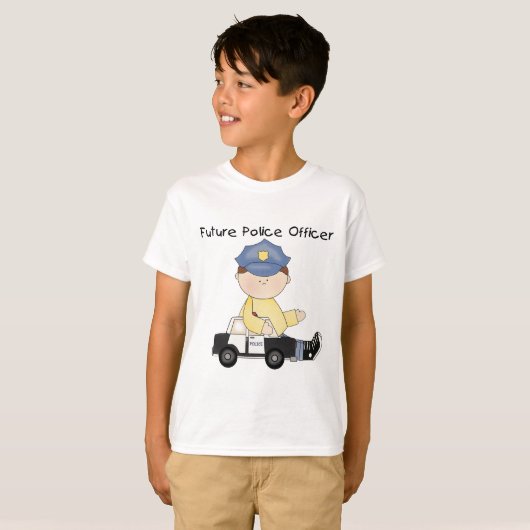 Toekomstige politiefunctionarissen T-shirts en cad (Voorkant volledig)