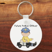 Toekomstige politiefunctionarissen T-shirts en cad Sleutelhanger (Voorkant)