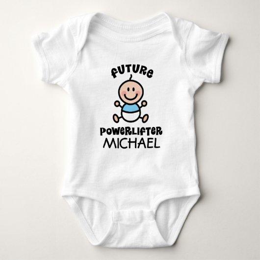 Toekomstige Powerlifter gepersonaliseerd Baby-Shir Romper (Voorkant)