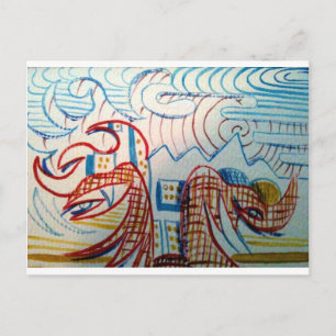 Toekomstige primitieve briefkaart