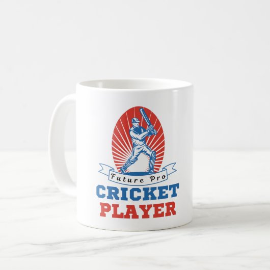 TOEKOMSTIGE PRO CRICKET PLAYER - CRICKET LOVER KOFFIEMOK (Voorkant links)