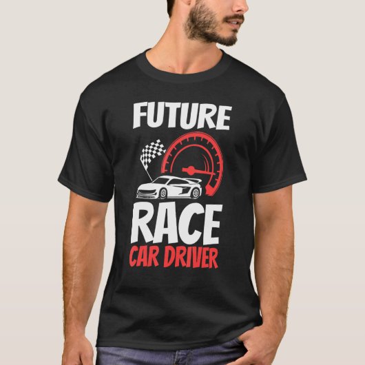 Toekomstige raceraces met wielchauffeur Kinder Man T-shirt (Voorkant)