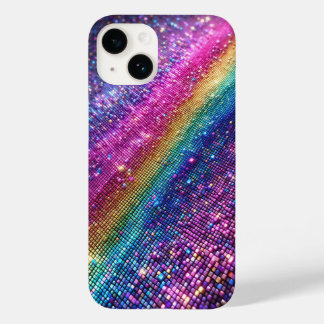 Toekomstige Regenboog Pixel Glitter Gradiënt Luxe  Case-Mate iPhone 14 Hoesje