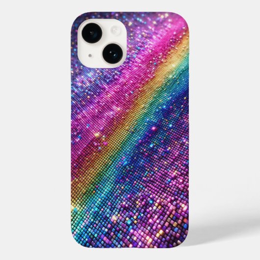 Toekomstige Regenboog Pixel Glitter Gradiënt Luxe  Case-Mate iPhone Case (Achterkant)