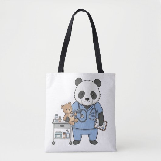 Toekomstige RN Panda: Aardige Geneeskunde Student Tote Bag (Voorkant)